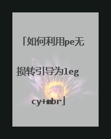 如何利用pe无损转引导为legcy+mbr