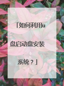 如何利用u盘启动盘安装系统？