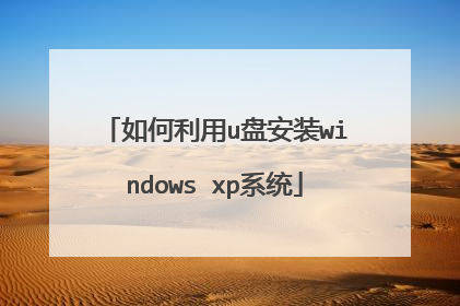 如何利用u盘安装windows xp系统