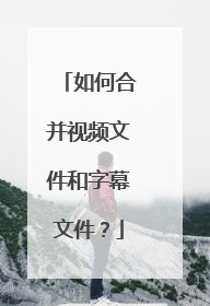 如何合并视频文件和字幕文件?