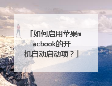 如何启用苹果macbook的开机自动启动项?