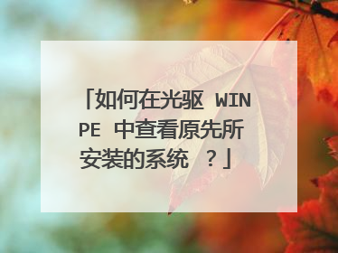 如何在光驱 WIN PE 中查看原先所安装的系统 ?