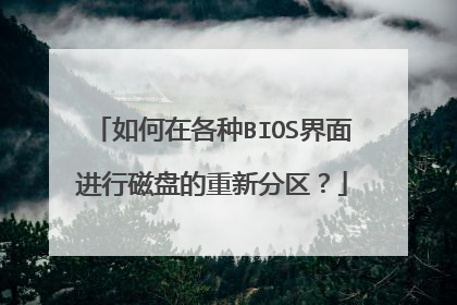 如何在各种BIOS界面进行磁盘的重新分区?