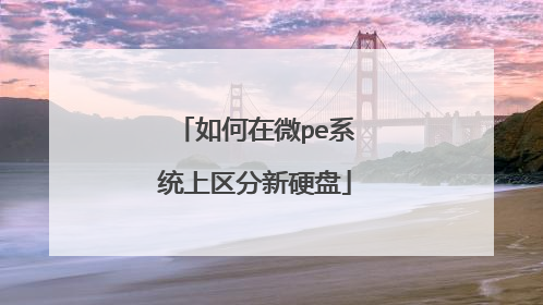 如何在微pe系统上区分新硬盘