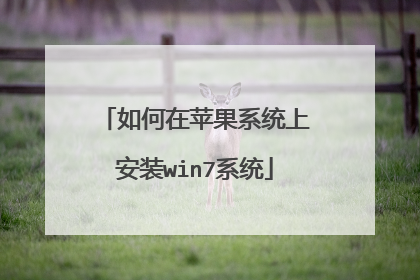 如何在苹果系统上安装win7系统