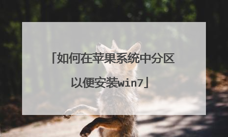 如何在苹果系统中分区 以便安装win7