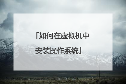 如何在虚拟机中安装操作系统