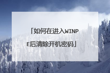 如何在进入WINPE后清除开机密码