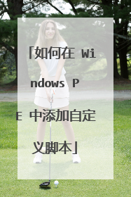 如何在 Windows PE 中添加自定义脚本