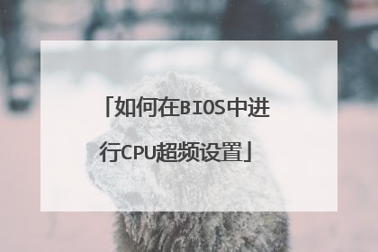 如何在BIOS中进行CPU超频设置