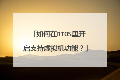 如何在BIOS里开启支持虚拟机功能?