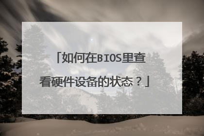 如何在BIOS里查看硬件设备的状态?
