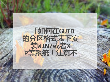 如何在GUID的分区格式表下安装WIN7或者XP等系统！注意不是双系统啊！