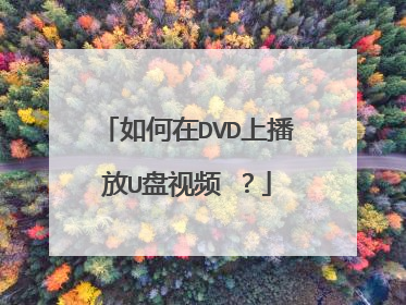 如何在DVD上播放U盘视频 ?