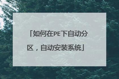 如何在PE下自动分区，自动安装系统