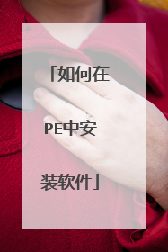 如何在PE中安装软件