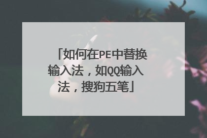 如何在PE中替换输入法，如QQ输入法，搜狗五笔