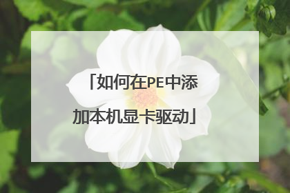 如何在PE中添加本机显卡驱动