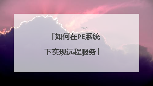 如何在PE系统下实现远程服务