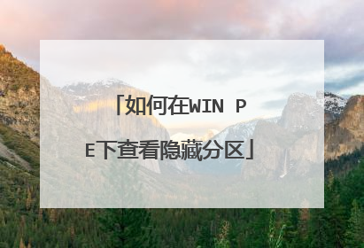 如何在WIN PE下查看隐藏分区