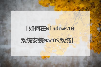 如何在Windows10系统安装MacOS系统