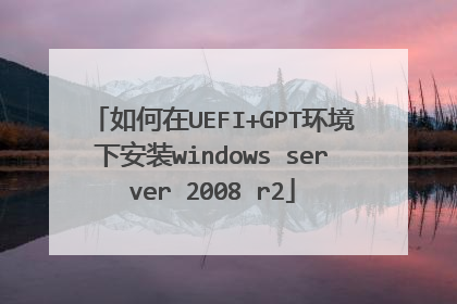 如何在UEFI+GPT环境下安装windows server 2008 r2