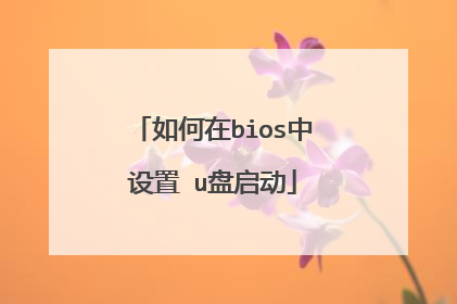如何在bios中设置 u盘启动