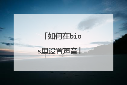 如何在bios里设置声音