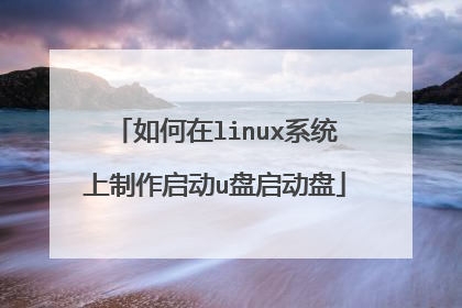 如何在linux系统上制作启动u盘启动盘