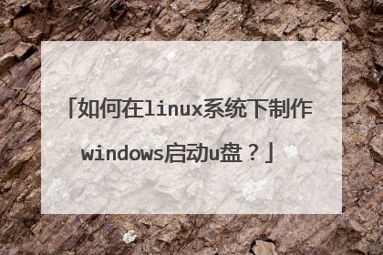 如何在linux系统下制作windows启动u盘?