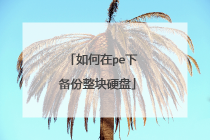 如何在pe下备份整块硬盘