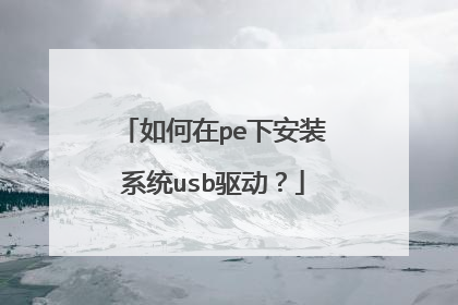 如何在pe下安装系统usb驱动?