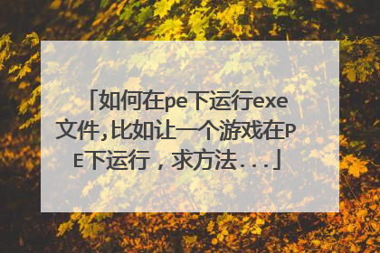 如何在pe下运行exe文件,比如让一个游戏在PE下运行,求方法...