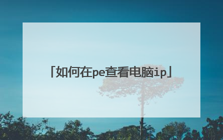 如何在pe查看电脑ip