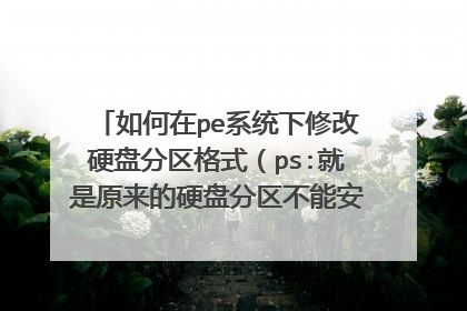 如何在pe系统下修改硬盘分区格式(ps:就是原来的硬盘分区不能安装win7系统不知道是什么分区)?