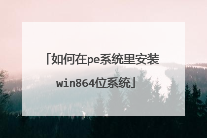 如何在pe系统里安装win864位系统