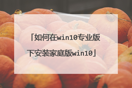 如何在win10专业版下安装家庭版win10