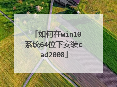 如何在win10系统64位下安装cad2008