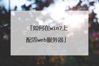 如何在win7上配置web服务器