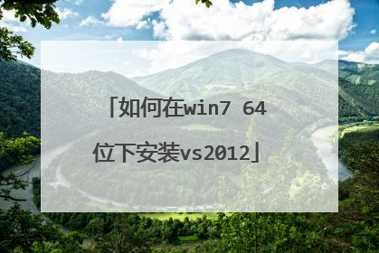 如何在win7 64位下安装vs2012