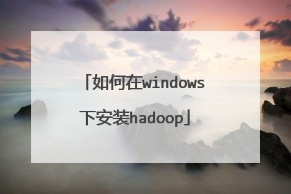 如何在windows下安装hadoop