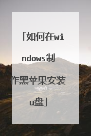 如何在windows制作黑苹果安装u盘