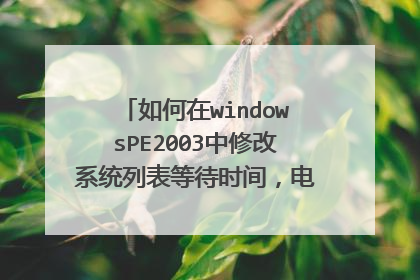 如何在windowsPE2003中修改系统列表等待时间,电脑有两个系统,现在只能进入pe系统了。