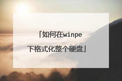 如何在winpe下格式化整个硬盘
