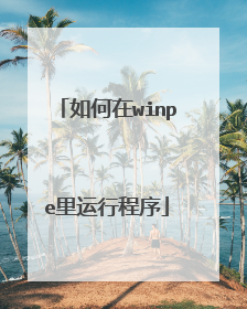 如何在winpe里运行程序