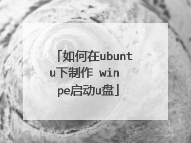 如何在ubuntu下制作 win pe启动u盘
