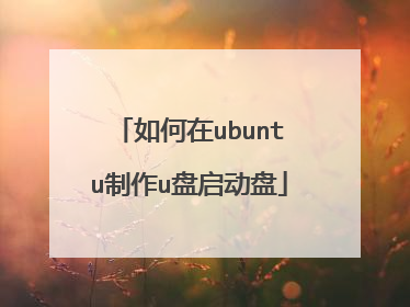 如何在ubuntu制作u盘启动盘