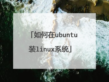如何在ubuntu装linux系统