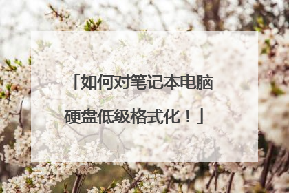 如何对笔记本电脑硬盘低级格式化！