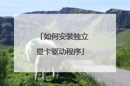 如何安装独立显卡驱动程序